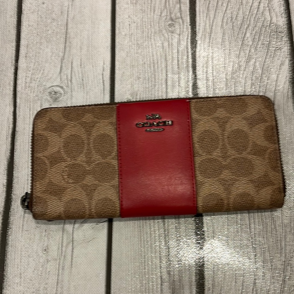 Coach Red and Brown Hobo Bag and wallet set - Picture 3 of 17